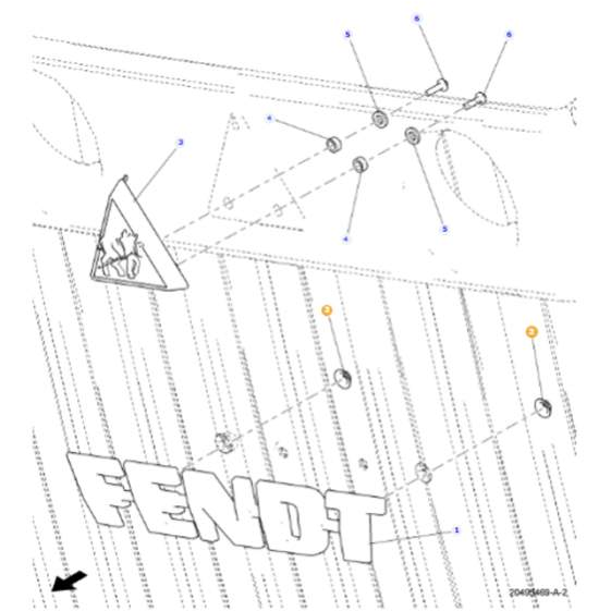 Fendt Nut - 945500020500 | OEM | Fendt parts | Tractor Body-Fendt-