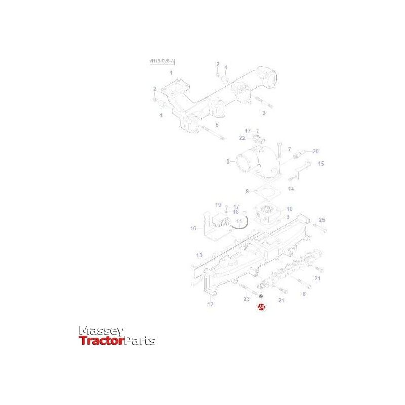 Nut Exhaust Manifold - V504800800 | OEM |  parts | Exhaust & Manifold Gaskets-Massey Ferguson-Engine & Filters,Exhaust Parts,Farming Parts,Manifolds & Accessories,Tractor Parts