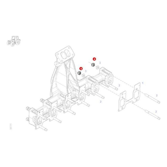 Nut - F836200100050 - Massey Tractor Parts