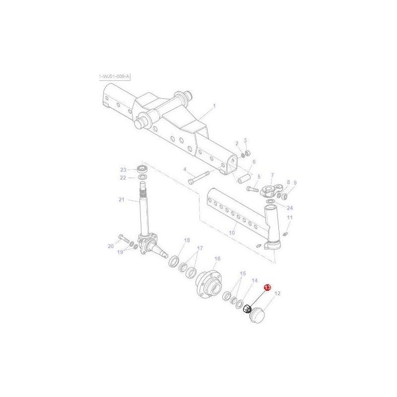 Massey Ferguson Nut Stub Axle - 3907654M1 | OEM | Massey Ferguson parts | Axles & Power Transmission-Massey Ferguson-2WD Parts,Axles & Power Train,Farming Parts,Front Axle & Steering,Tractor Parts,Wheel Hubs & Components