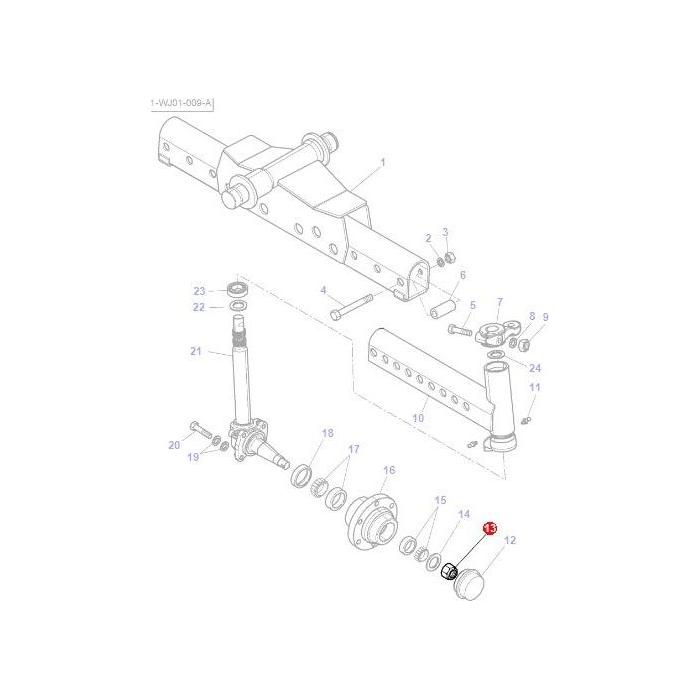 Nut Stub Axle - 3907654M1 - Massey Tractor Parts