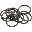 Several black Sparex O Ring 2.5 x 21mm 70 Shore (Sparex Part No.S.14790) Nitrile Rubber O-rings, suitable for temperatures ranging from -40°C to +135°C, are clustered together on a white surface.