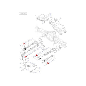 Exploded view diagram of Massey Ferguson tractor parts from the 6200 Series, complete with item numbers and annotations in black and red text, featuring the AGCO Massey Ferguson O Ring - 3785426M1.