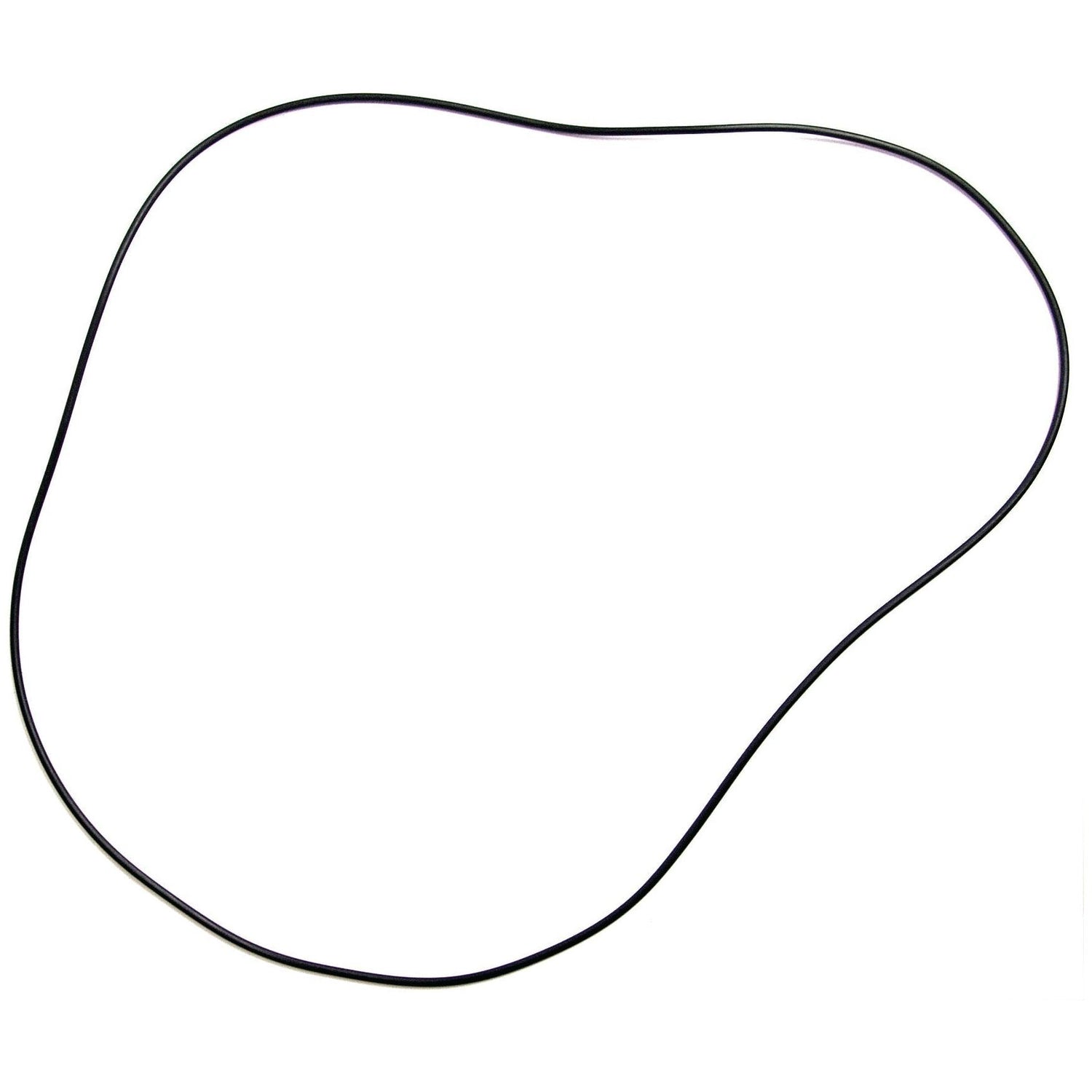 A thin black rubber band, reminiscent of the O RingBSShore by Sparex (Part No. S.42979), is laid out on a white background, forming an irregular loop shape.