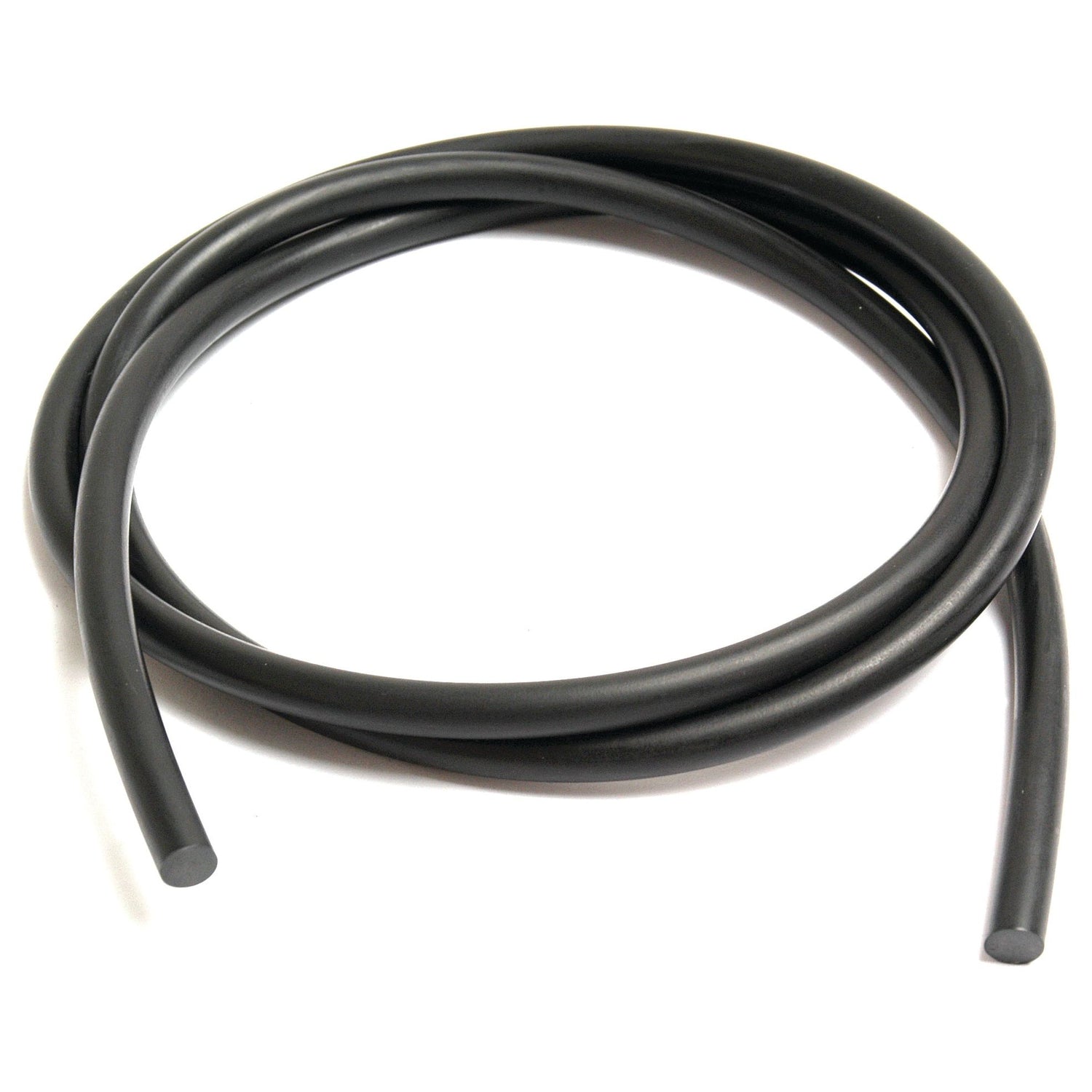 A coiled O Ring Cord 6mm x 1m by Sparex, with a smooth black rubber texture, lies on a white surface.