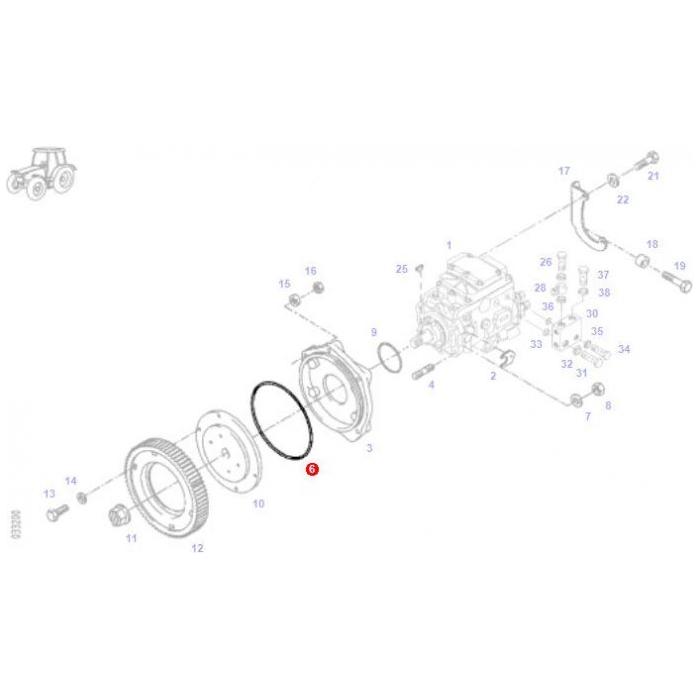 O Ring Injection Pump - X549015066000 - Massey Tractor Parts