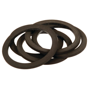 Four black rubber gaskets from the O' Ring Pack by Sparex, including one square-cut gasket, overlapping on a white background.