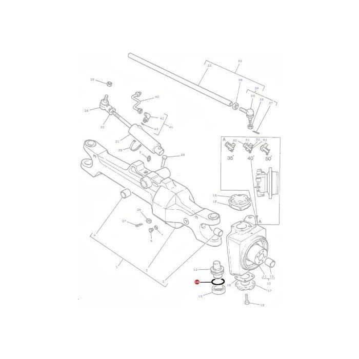 O Ring Pivot Bearing - 3009744X1 - Massey Tractor Parts