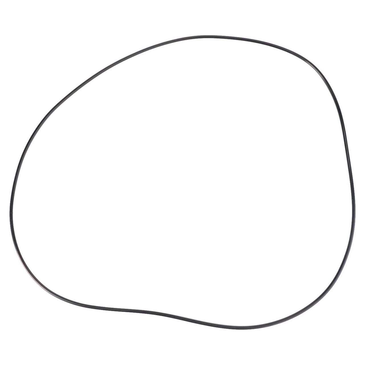 An O-ring, Powershift (Ø 300.00 x 3.00 mm) by AGCO's Massey Ferguson, rests in an irregular oval shape on a pristine white background, evoking the precision engineering characteristic of Massey Ferguson machinery.