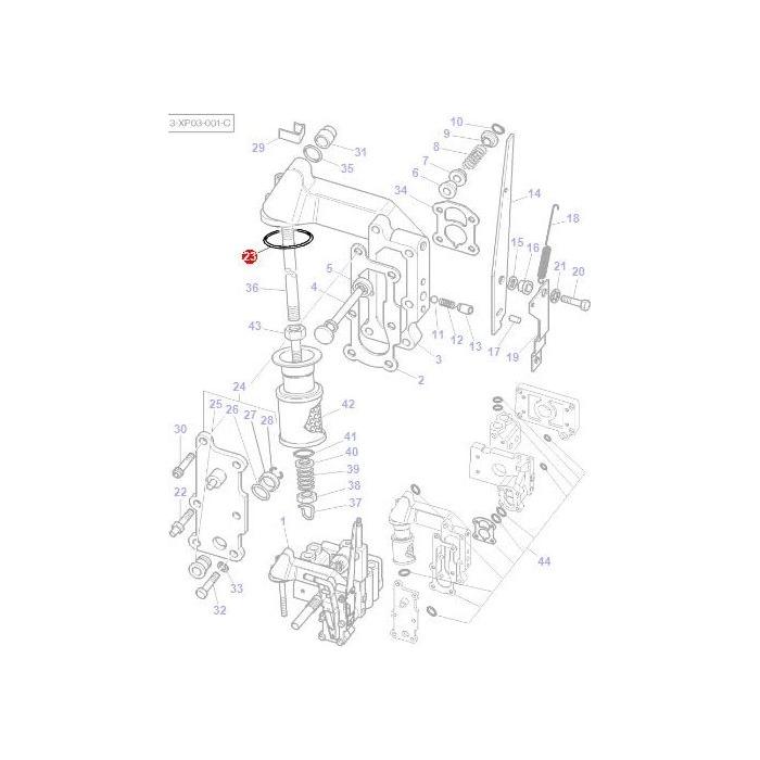 O Ring Strainer Unit - 195876M1 - Massey Tractor Parts