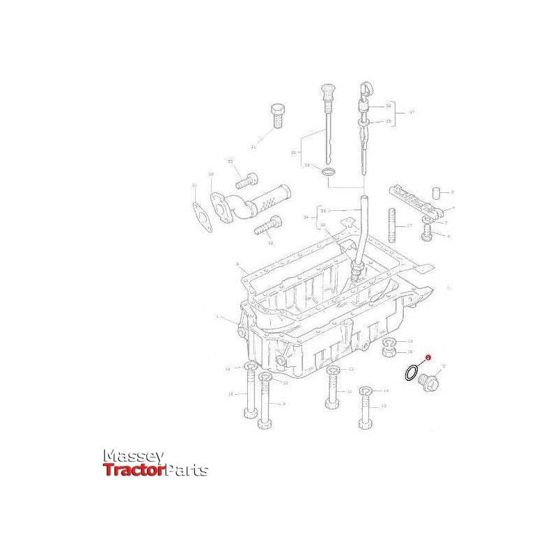 Massey Ferguson O Ring Sump Bung - 3638382M1 | OEM | Massey Ferguson parts | Sump Gaskets-Massey Ferguson-Engine & Filters,Engine Parts,Farming Parts,O Rings,O Rings & Accessories,Oil & Sump Components,Oil Sumps & Plugs,Seals,Tractor Parts