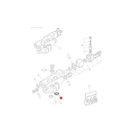 O Ring Trailer Brake Valve - X548820802000 - Massey Tractor Parts