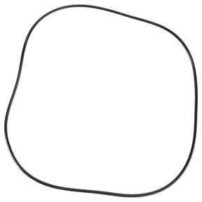 A black rubber O-ring, measuring 253.59 mm in diameter and 3.53 mm in thickness, lies in a slightly irregular circular shape on a white background, reminiscent of the sturdy, utilitarian design seen in Massey Ferguson transmissions by AGCO (Model No. 378290X1).