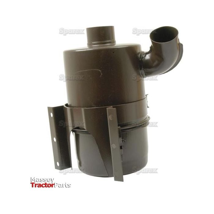 A black metal Oil Bath Air Cleaner (Sparex Part No. S.40553) with mounting brackets is shown against a white background, featuring the Massey Tractor Parts logo in the bottom left corner.