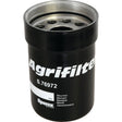 A black, cylindrical oil filter labeled "Sparex Oil Filter - Spin On | Part No. S.76972" is designed for John Deere and Claas tractors, featuring multilingual text indicating that it is mounted.