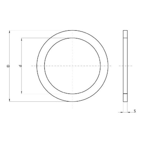 Technical drawing of an Oil Seal with measurements indicated for outer diameter (D = 141.8 mm), inner diameter (d = 101.3 mm), and thickness (S = 8.3 mm). Front and side views are shown, useful for Massey Ferguson spare parts. Presented under Sparex Part No.S.43507, from the brand Sparex.