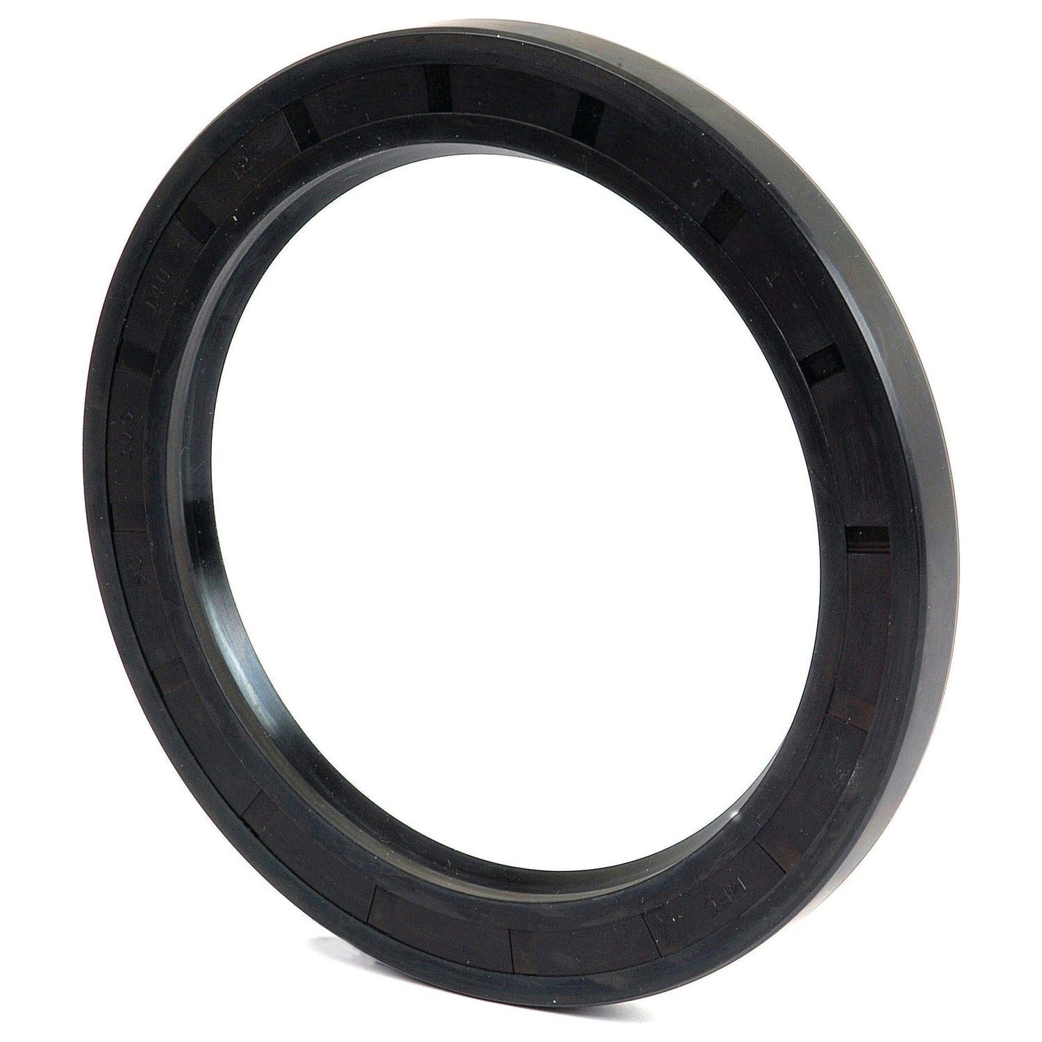 A black rubber oil seal ring, labeled as Oil Seal, 105 x 140 x 12mm | Sparex Part No. S.7856 from the brand Sparex, shown standing upright against a white background.