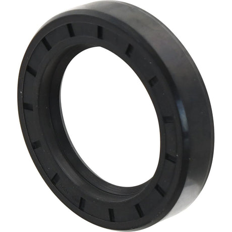 The Sparex Oil Seal 1 7/8 x 2 7/8 x 19/32, Part No. S.57673, is a black rubber ring with grooves on its outer surface, designed primarily for use as a front crankshaft seal in International Harvester and Case IH equipment.