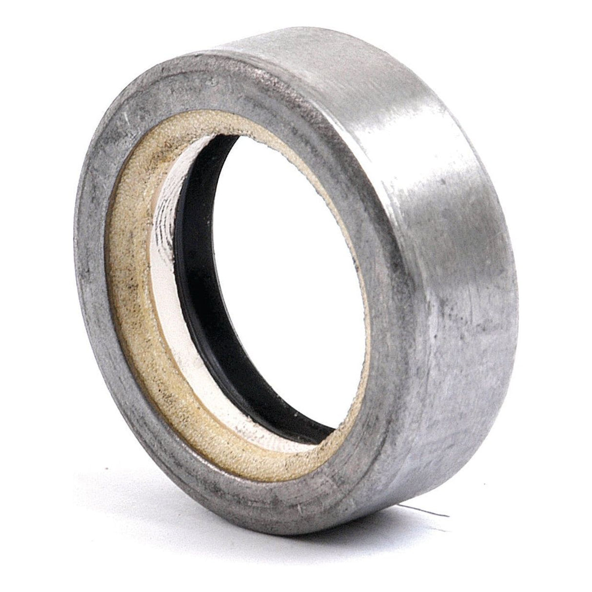 The Oil Seal, 30 x 42 x 14mm (Sparex Part No.S.57066) by Sparex is a metal ring-shaped mechanical bearing with an outer metal casing and an inner lining, commonly used with Case IH machinery.