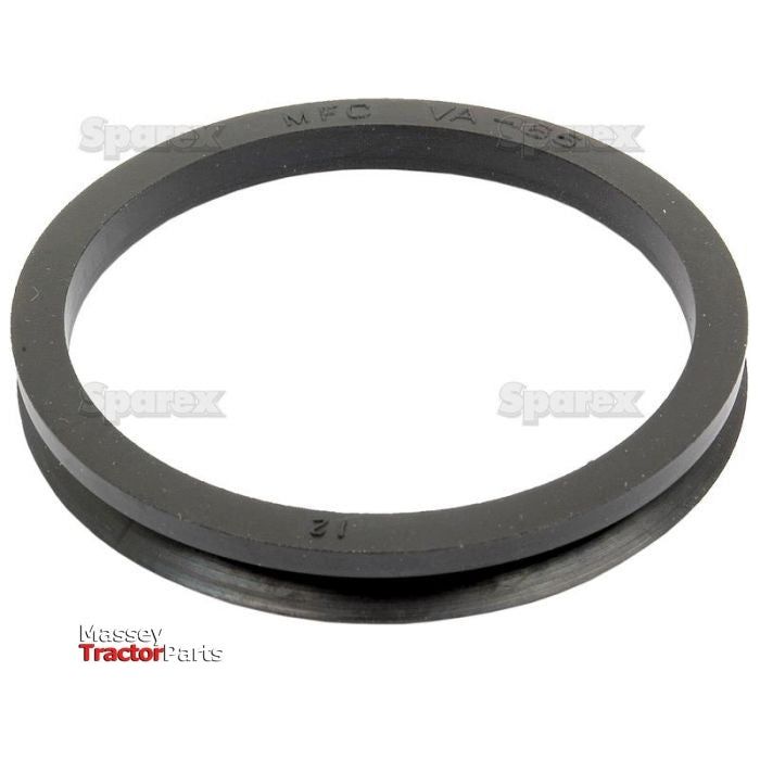 A black rubber oil seal, 58 x 68 x 9mm in size, with "Sparex" and "S.43005" embossed on the outer surface, marketed by Massey Tractor Parts. Compatible with Massey Ferguson models, this product ensures optimal performance.