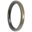 A close-up image of the Oil Seal 65 x 80 x 8mm (Sparex Part No. S.57305) shows a circular, rubber seal with a brown outer ring and a black inner ring, designed for machinery applications. Suitable for International Harvester models, this Sparex component ensures reliable performance in demanding environments.