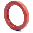 A red rubber oil seal ring with a smooth outer surface and a grooved inner surface, specifically the Oil Seal 69 x 87.5 x 12.5mm (Sparex Part No.S.42926) by Sparex, typically used in Massey Ferguson and Perkins machinery, viewed against a white background.