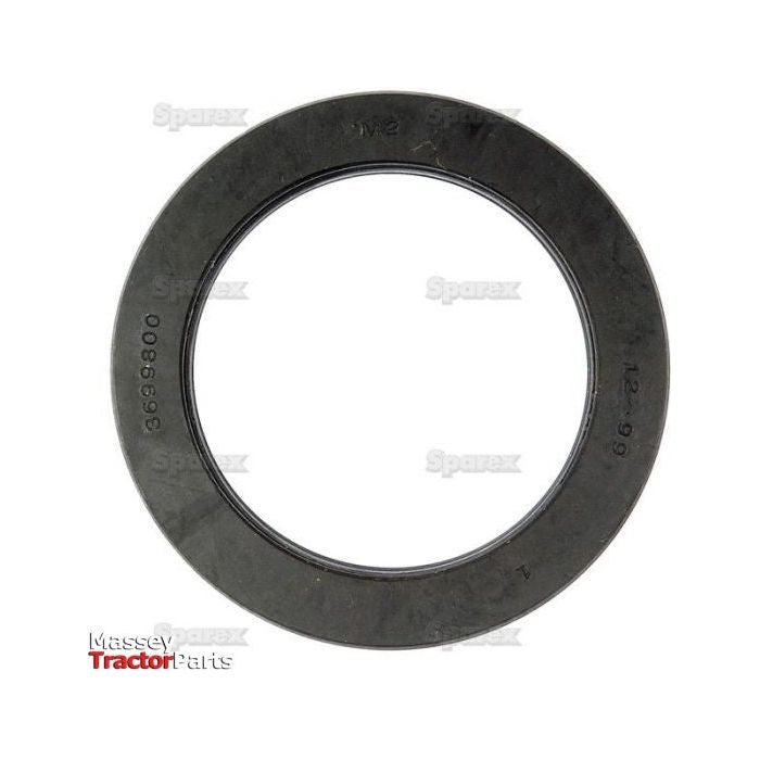 A circular metal oil seal with engraved numbers is placed on a white background. Text on the bottom left corner reads "Massey Tractor Parts." This Oil Seal, 73 x 102 x 16.5mm (Sparex Part No.S.43591), branded by Sparex, is compatible with Massey Ferguson and Landini models.