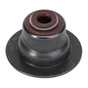 The AGCO Massey Ferguson - Oil Seal Valve Stem - 4226272M1, equipped with a spring, is specifically designed for use in automotive engines to prevent oil from leaking through the valve guides.