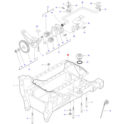 Oil Sump Gasket - V837084412 - Massey Tractor Parts