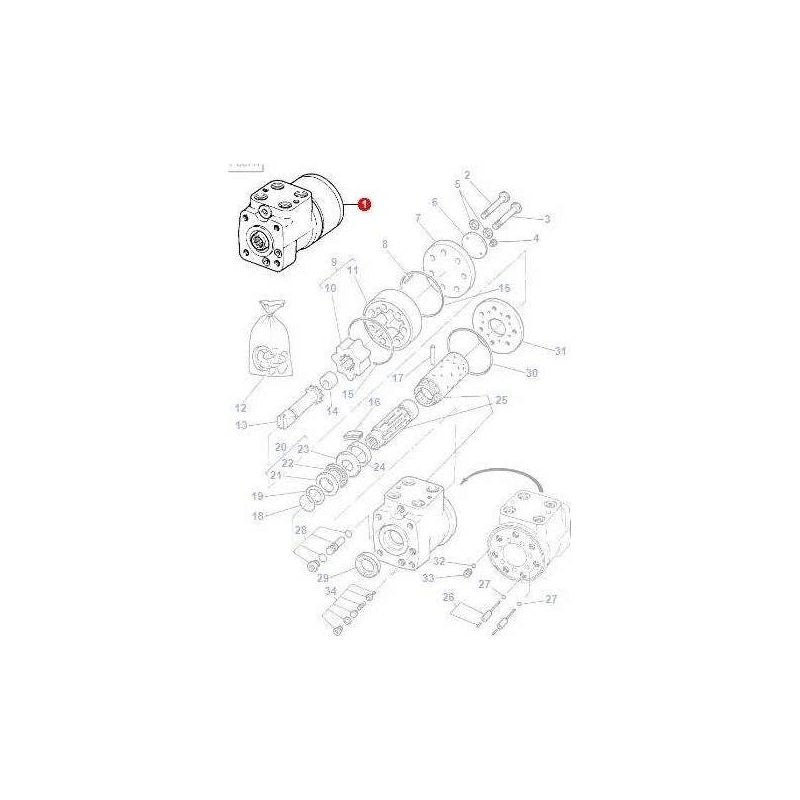 Massey Ferguson Orbital Unit - 3384675M1 | OEM | Massey Ferguson parts | Steering Pumps & Reservoirs-Massey Ferguson-Axles & Power Train,Farming Parts,Front Axle & Steering,Orbital Steering Units,Tractor Parts