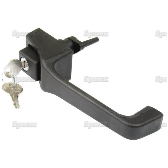 A black Sparex Outer Door Handle RH & LH (Part No. S.20918) with a set of two Sparex keys inserted into the keyhole.