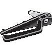 Illustration of the Outer Door Handle LH by Sparex (Part No. S.62233), featuring a black and grey metal design with a small lever, sharp tip, and ergonomic handle assembly, specifically designed for prying up staples from paper.
