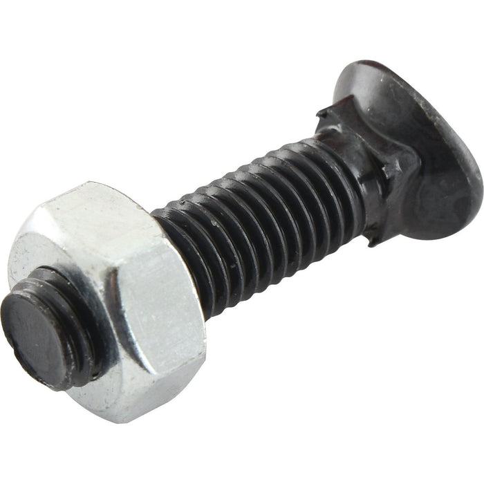 Oval Head Bolt Square Collar with Nut (TOCC) - M10 X 38 MM, Tensile Strength 8.8 (25 Pcs. Box) - Sparex Part S.78770