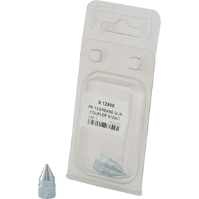 A Sparex PK 1XGREASE GUN COUPLER S12907 (Sparex Part No. S.12908) in its Agripak packaging, with one coupler placed outside the plastic case. The packaging is branded Agripak and displays a label with the product code S12908.