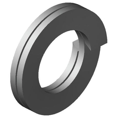 A 3D-rendered image of the PTFE Back-Up Ring Bs012 Spiral, Sparex Part No. S.40877, featuring a black metal ring gear with an external groove and an L-shaped cut on one side, compatible with Massey Ferguson machinery.