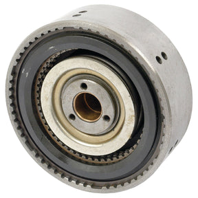 A close-up of a metal mechanical component with multiple interlocking gears and a central cylindrical bearing, resembling the precision found in the Sparex PTO Clutch Pack (Part No. S.66262).