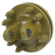 A robust PTO Friction Clutch (U/J Size: 30.2 x 106.5mm) in a vivid yellow finish from the German Series, featuring threaded bolts and two central holes for mounting, offered by Sparex and identified as size 1 3/8''-6 Spline - S.6739.