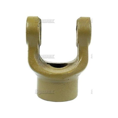 A keyed PTO yoke with a bore diameter of 1 1/4 inches and a key size of 5/16 inches, having a metallic finish, designed for mechanical use, and compatible with the Sparex German Series. (Sparex Part No. S.6204)