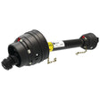 Sparex Weasler PTO Shaft - EUCV Wide Angle - One End, 1210mm, 1 3/8'' x 6 Spline 80° W.A. to 1 3/8'' x 6 Spline Q.R., with plastic guards and safety chains at both ends (Part No. S.39022).