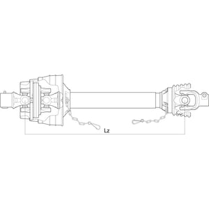 PTO Shaft - EUCV Wide Angle - One End, (Lz) Length: 860mm, 1 3/8'' x 6 Spline 80&deg; W.A. to 1 3/8'' x 6 Spline Q.R.
 - S.39044 - Farming Parts