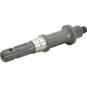 The PTO Shaft - S.16039 by Sparex is a metallic component featuring multiple grooves and a smooth cylindrical section in the middle, rotating at 540 RPM, ideal for mechanical or automotive applications.
