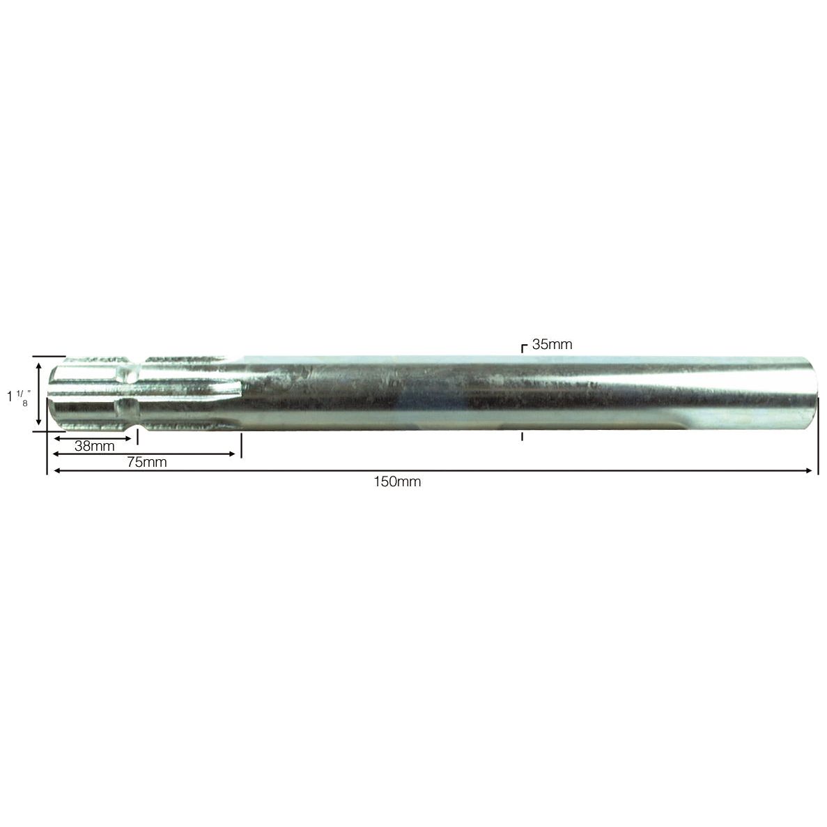 PTO Splined Shaft - One End - 1 3/8'' - 6 Spline, Length: 150mm
 - S.16426 - Farming Parts