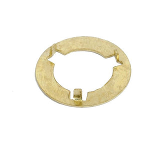A brass-colored, circular metal washer with three raised tabs evenly spaced along the inner edge against a plain white background, resembling the Sparex PTO Thrust Washer (Part No. S.73667).