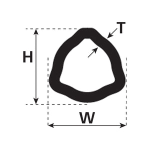 PTO Tube - Triangle Profile , Length: 1M (12505)
 - S.24812 - Farming Parts