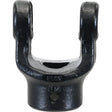 The Sparex PTO Yoke - Pinhole Yoke, made from black cast metal, with dimensions of 22 x 54.8mm, features a central hole with a bore diameter of Ø1 1/8'' and a pin diameter of Ø3/8'', making it ideal for various mechanical or automotive applications and suitable for PTO Series usage. The part number is S.6123.