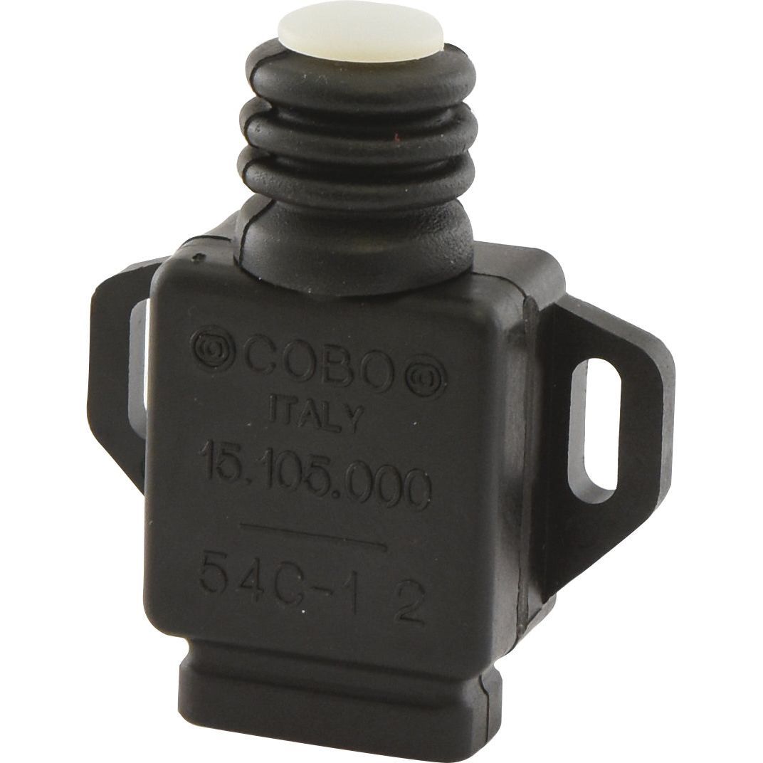 A black plastic P.T.O. Brake Light Switch with a rubber accordion-style seal and two mounting tabs. The text "COBO Italy" and "15.105.000" is visible on the casing, making it compatible with Case IH and Sparex parts (Sparex Part No.S.56241).