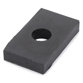 The AGCO Massey Ferguson - Pad Tank Mount (Part Number: 898321M1) is a rectangular black rubber washer with a circular hole in the center, compatible with Massey Ferguson's 200 Series.