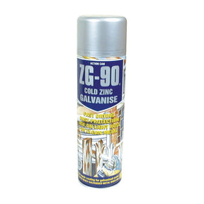 A 500ml aerosol can of Paint - Coating, Zinc (Sparex Part No. S.2379), designed for rust protection on various metals, with a silver cap and a blue Sparex label featuring product details.