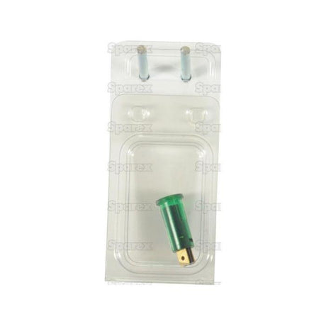A blister pack containing a single green panel and dashboard light with a spade terminal. The transparent polycarbonate packaging is labeled "Sparex - S.20964.