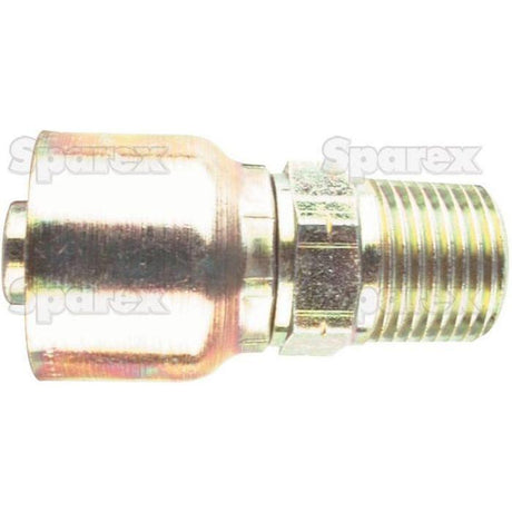 A Parker BSPT Hose Insert 1/2'' x 1/2'' x 14'' Male Straight Taper labeled "Sparex" in the background, featuring a metallic hydraulic hose fitting and a flared connector.